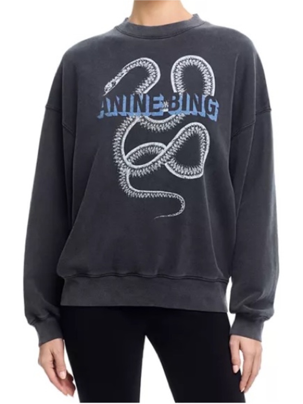 NWT ANINE BING Harvey Crew Snake Sweatshirt Sweatshirt Size Large